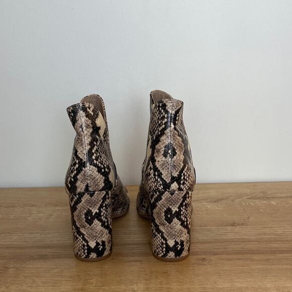 Steve Madden Womens Rookie Snake Python Print Bootie Brown Size 9.5 Boho Animal - Picture 4 of 7